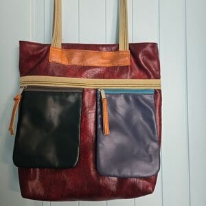 Recycled bus seats tote